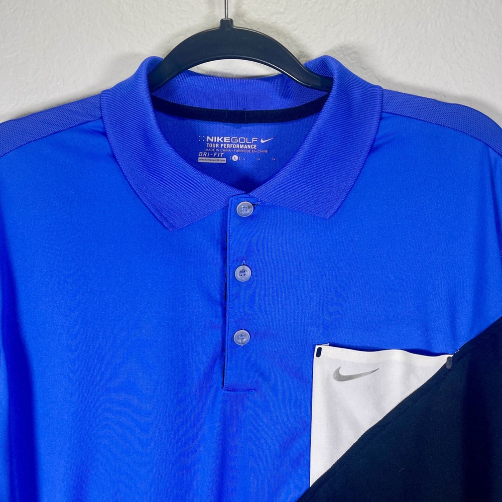 Nike Golf Tour Performance Dri-FIT Polo Shirt‎ Color Block Design L